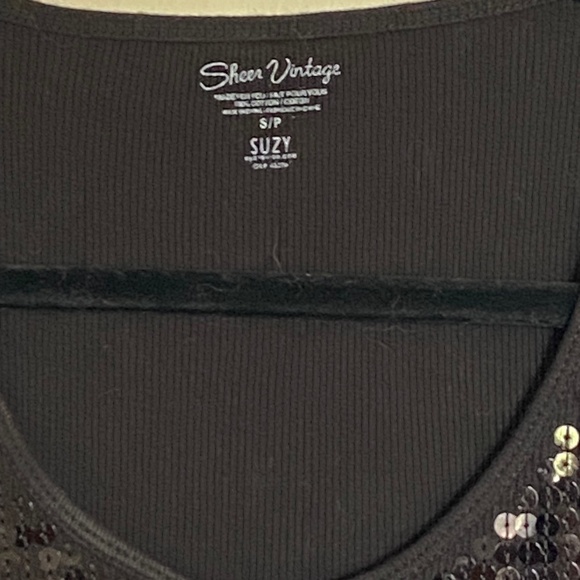 Suzy Shier Black Sequin Tank Top, Size S - Picture 4 of 6